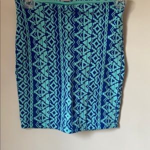 Blue Mini Pencil Skirt
